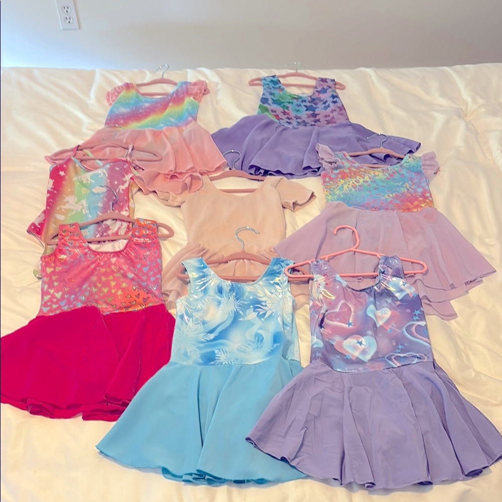 Kids Pastel shimmer Dance Leotards- Pink, Purple, Blue